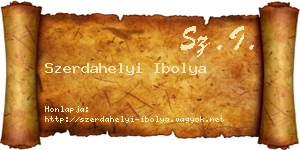 Szerdahelyi Ibolya névjegykártya
